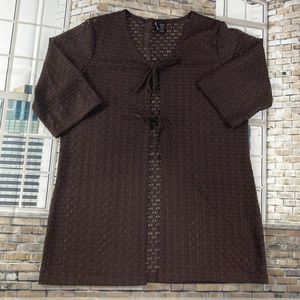 Women Anne Cole Brown Causal Cardigan (3XL) A04